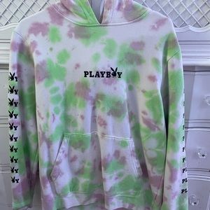 a tie die playboy hoodie